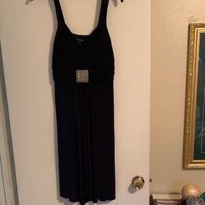 Enfocus Studio Navy Dress with Embellished Waist